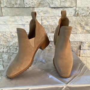 Blondo Tan Suede Chelsea Booties - Low Block Heel Ankle Boots